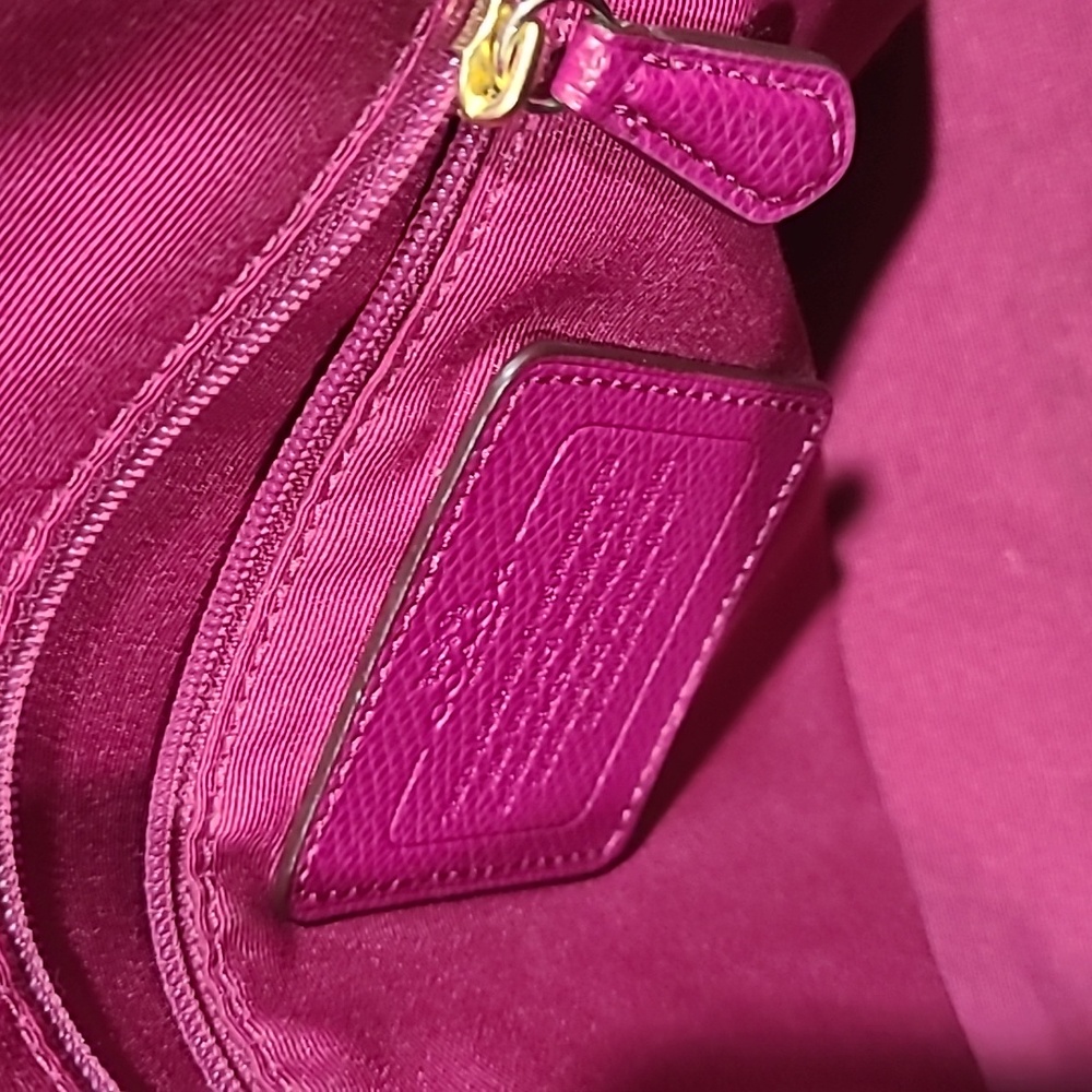 Coach pebbled leather purse color Deep Berry - Picture 7 of 8